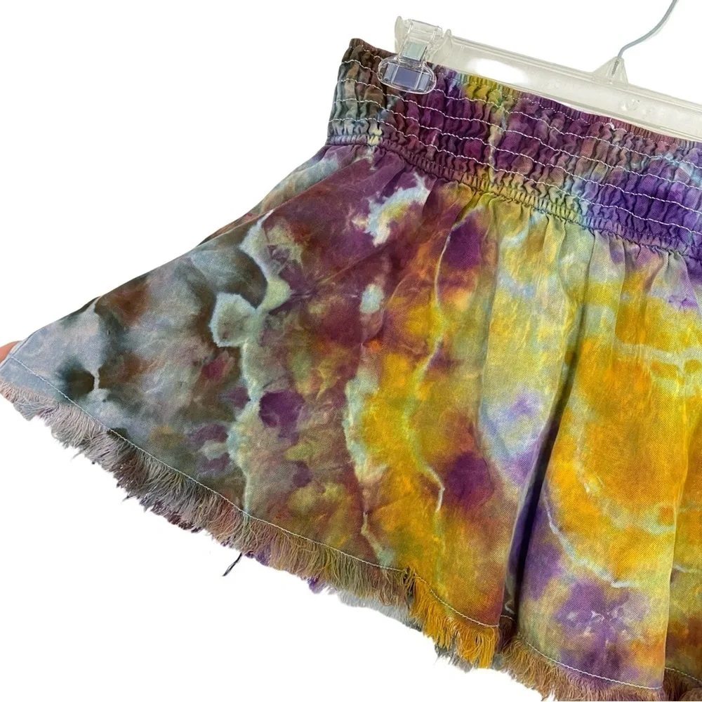 Generation Love Tie Dye Skirt Womens Size Small Denim Mini Colorful Chambray